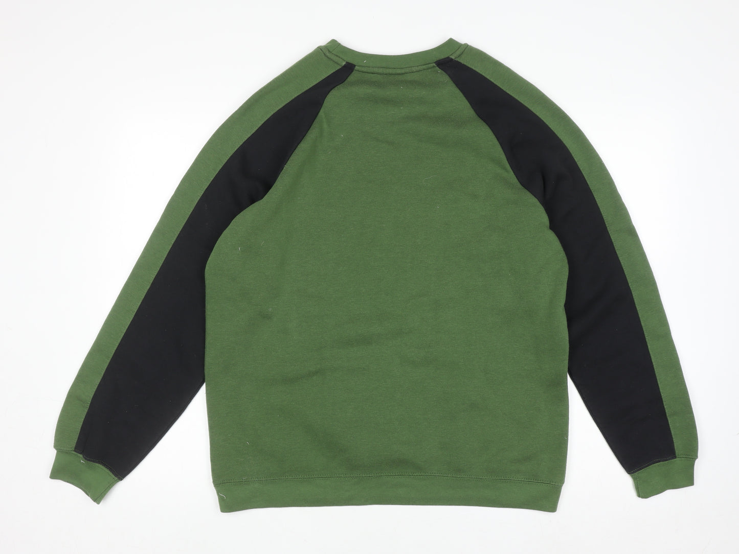 Salt Creek Men's Black Green Austin Crew Neck Sweatshirt M
