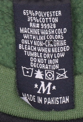 Salt Creek Men's Black Green Austin Crew Neck Sweatshirt M