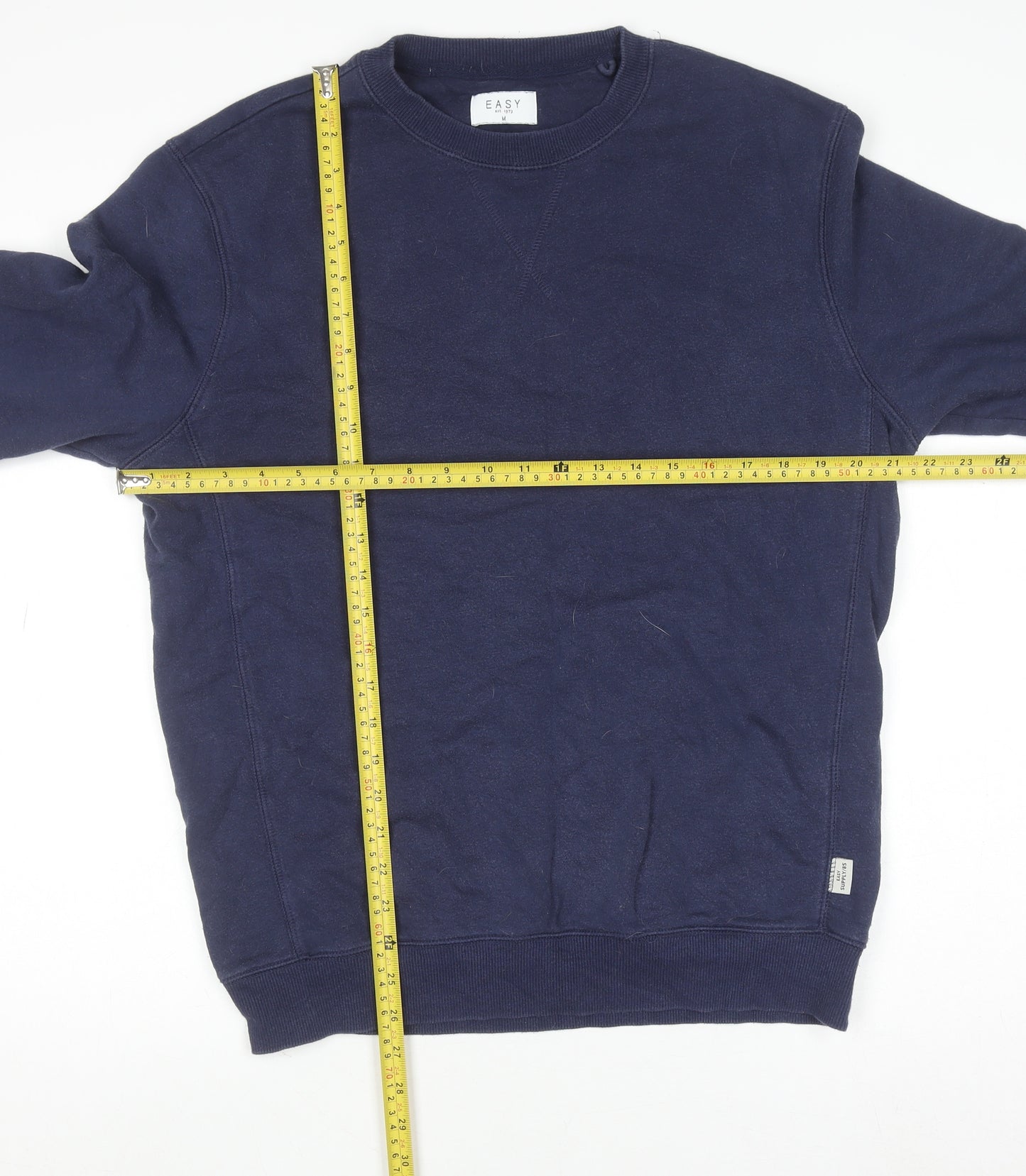 Easy Men's Blue Crew Neck Pullover Sweatshirt Medium