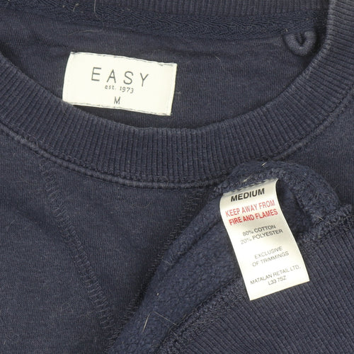 Easy Men's Blue Crew Neck Pullover Sweatshirt Medium