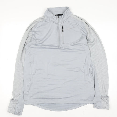 Nike Men's Grey Dri-FIT 1/4 Zip Running Top Size M