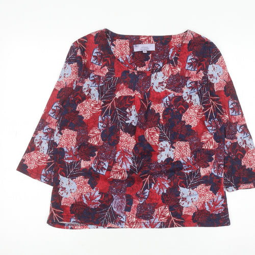 Honor Millburn Women's Multicoloured 3/4 Sleeve Floral Tunic Blouse Size 12
