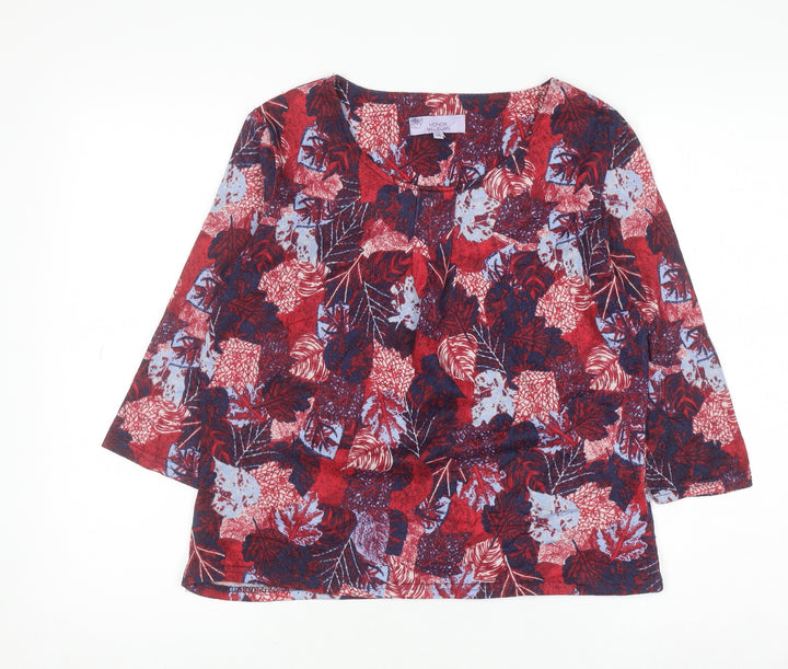 Honor Millburn Women's Multicoloured 3/4 Sleeve Floral Tunic Blouse Size 12
