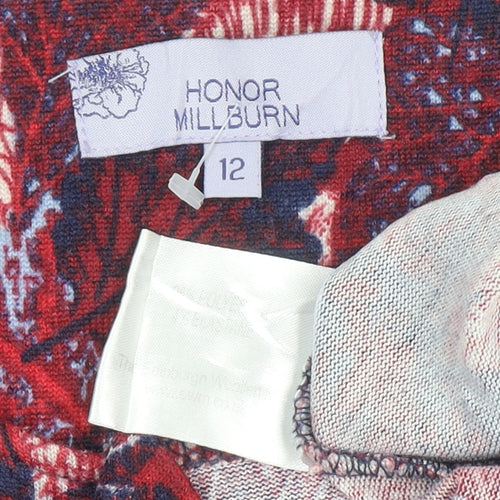 Honor Millburn Women's Multicoloured 3/4 Sleeve Floral Tunic Blouse Size 12