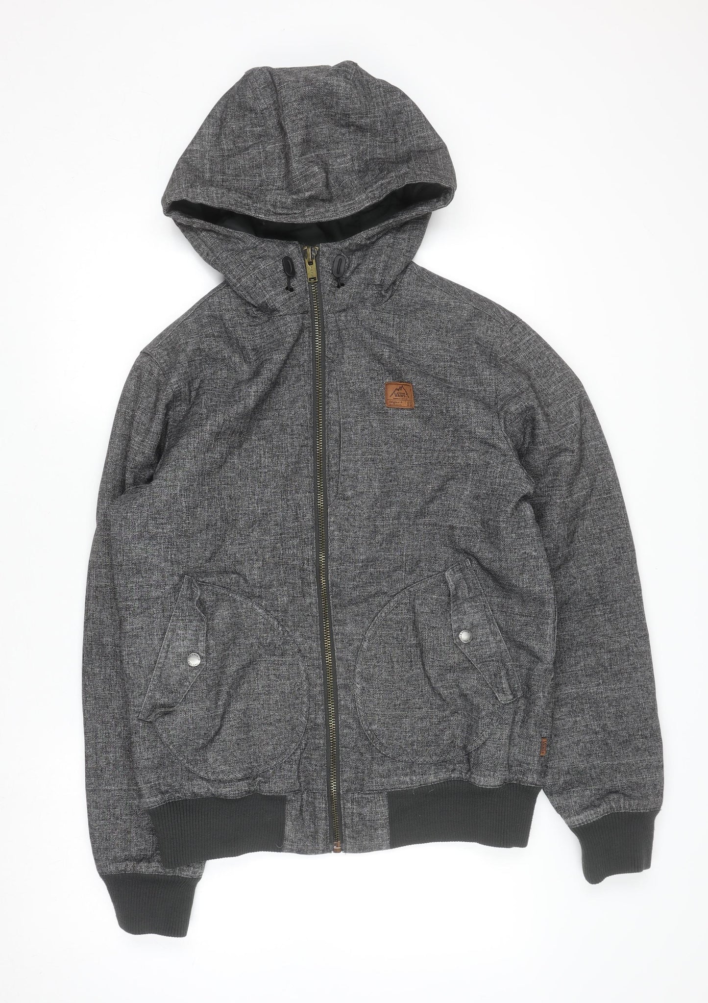 Vans Men's Grey XS Bomber Jacket Hooded Mountain Edition