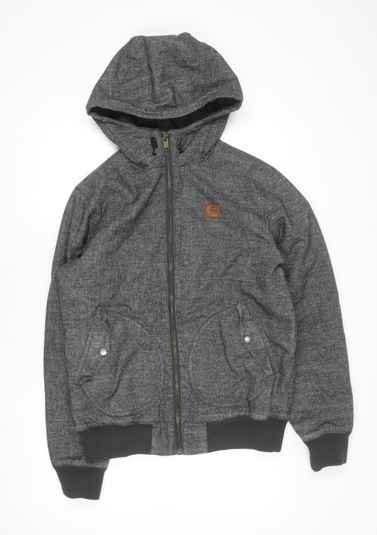 Vans Men's Grey XS Bomber Jacket Hooded Mountain Edition