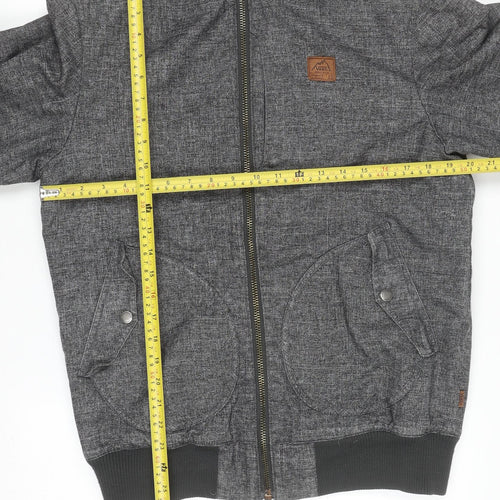 Vans Men's Grey XS Bomber Jacket Hooded Mountain Edition