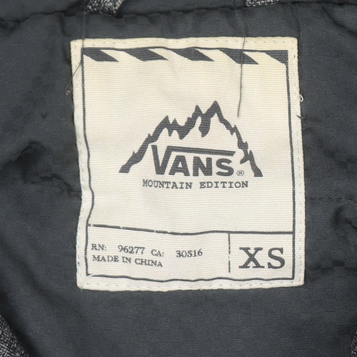 Vans Men's Grey XS Bomber Jacket Hooded Mountain Edition