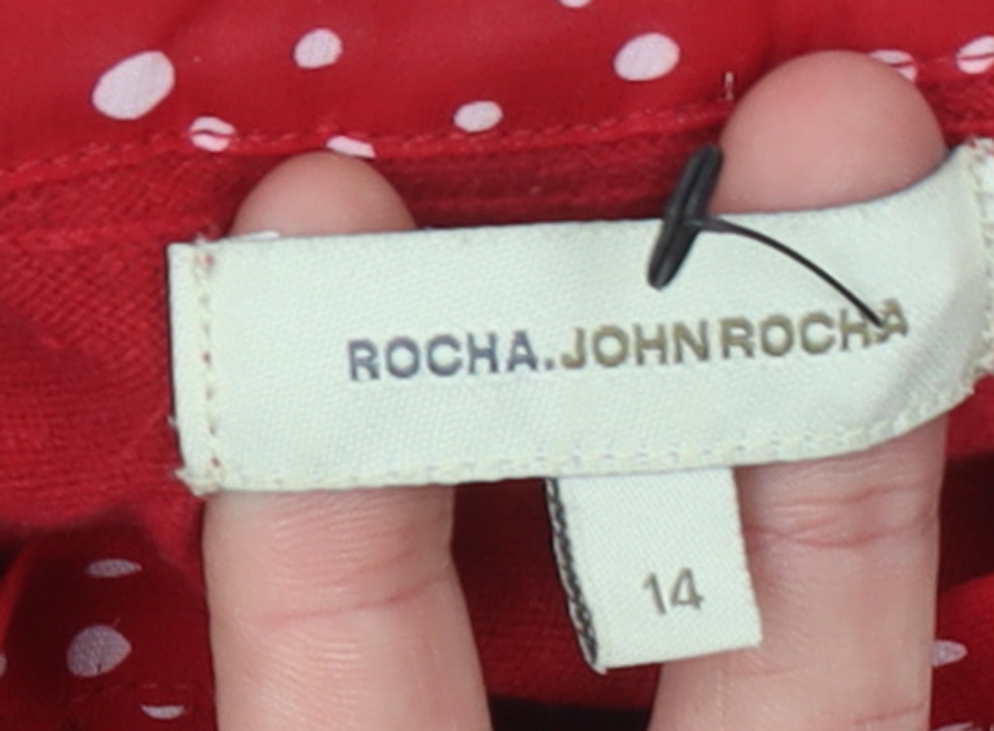 Rocha.John Rocha Womens Red Size 14 Polka Dot Sleeve Jumper