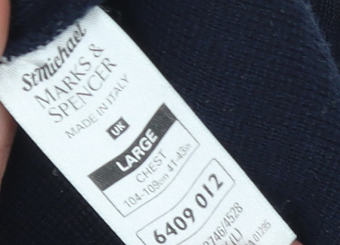 Marks and Spencer Men’s Grey Wool Blend Striped Crew Neck Jumper L