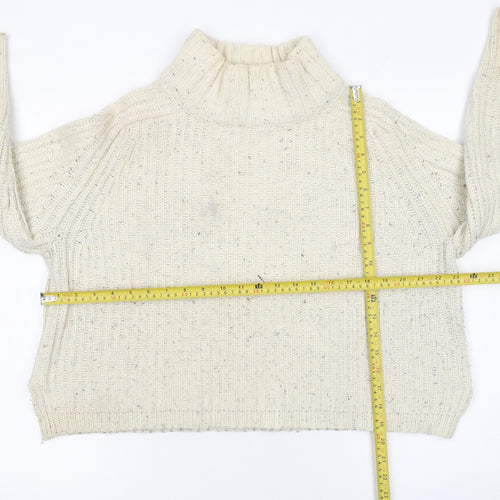 Silence + Noise Womens Ivory Roll Neck Chunky Knit Jumper Size S