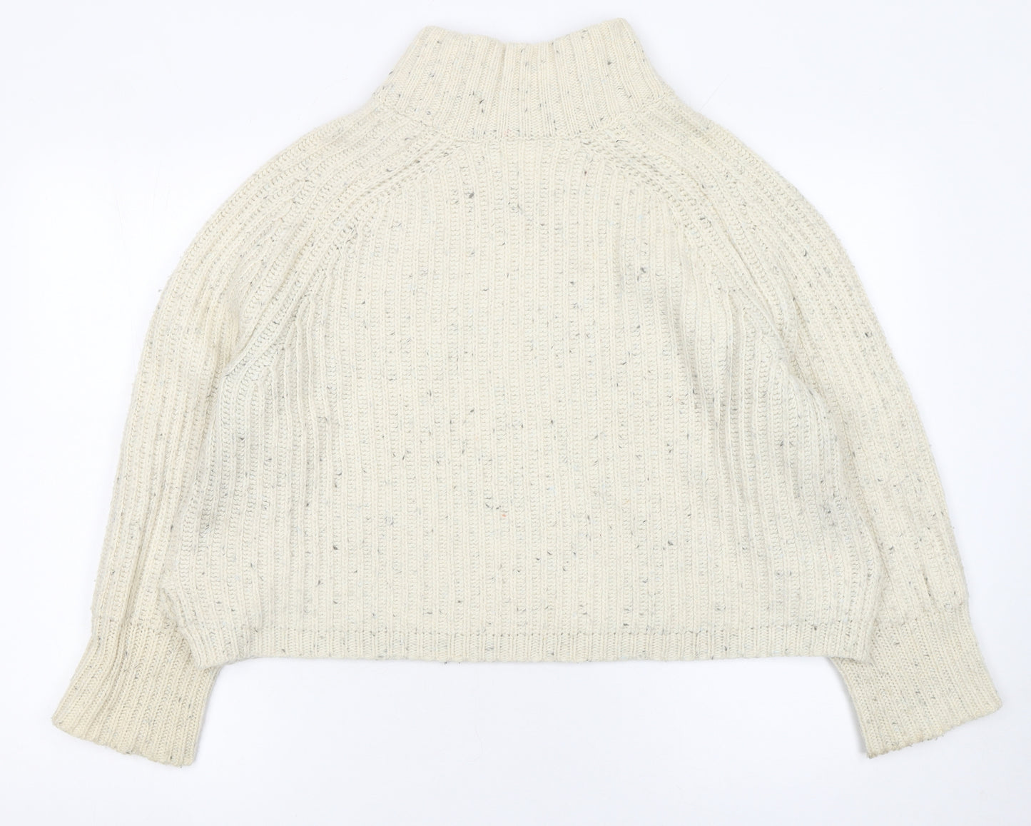 Silence + Noise Womens Ivory Roll Neck Chunky Knit Jumper Size S