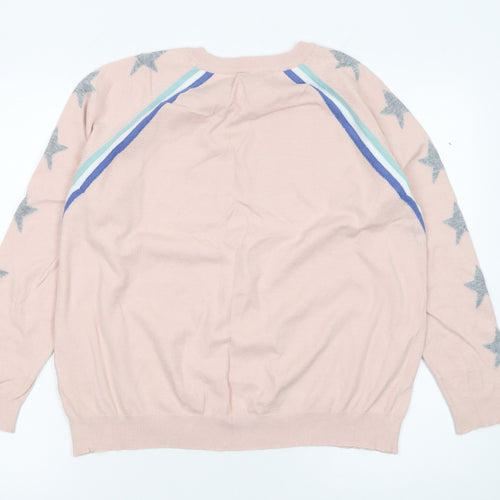 M&Co Women’s Pink Star Knit Petite Jumper UK14