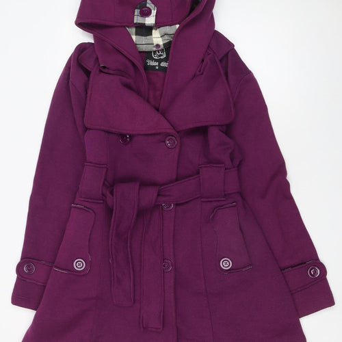 Urban Diva Women's Purple Hooded Belted Trench Coat Size 18