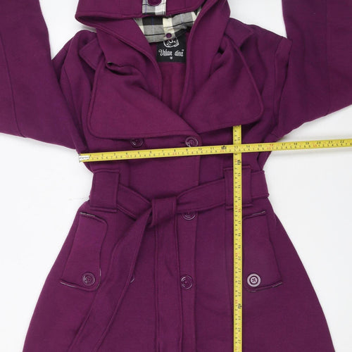 Urban Diva Women's Purple Hooded Belted Trench Coat Size 18