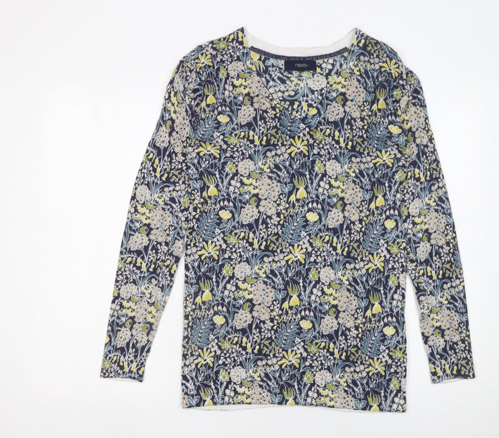 Next Women’s Multicoloured Floral Cotton Knit Jumper Size 8