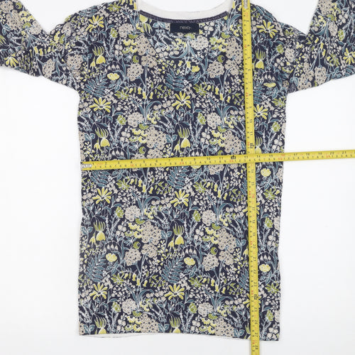 Next Women’s Multicoloured Floral Cotton Knit Jumper Size 8