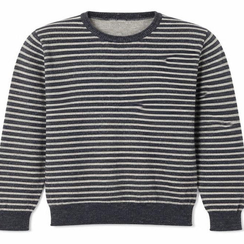 John Lewis Men's Blue Striped Cotton Crew Neck Jumper Size S