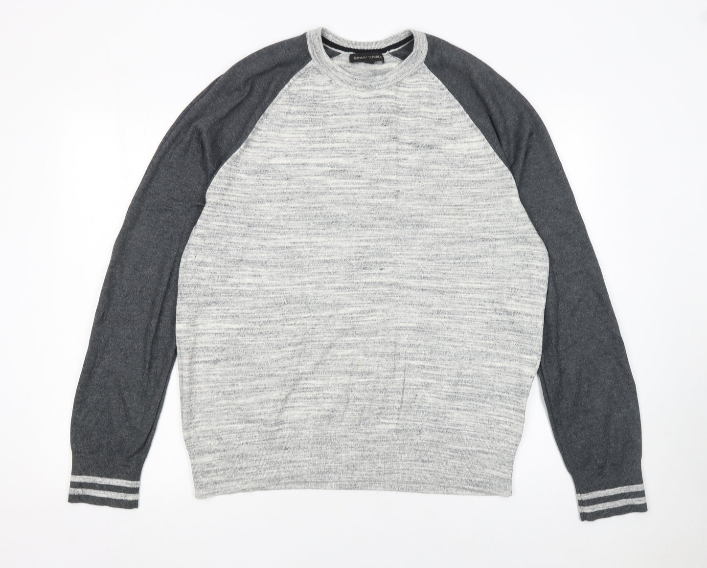 Banana Republic Men's Grey Cotton Crew Neck Pullover Jumper L