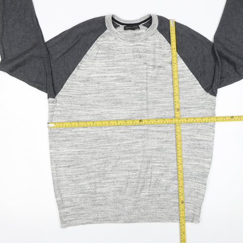 Banana Republic Men's Grey Cotton Crew Neck Pullover Jumper L