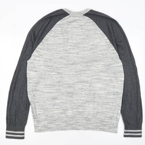 Banana Republic Men's Grey Cotton Crew Neck Pullover Jumper L