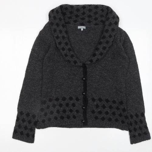 Marks and Spencer Per Una Women’s Grey Wool Blend Cowl Neck Cardigan Size S