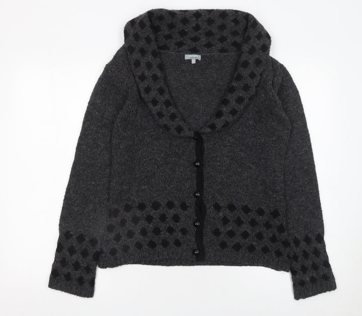 Marks and Spencer Per Una Women’s Grey Wool Blend Cowl Neck Cardigan Size S