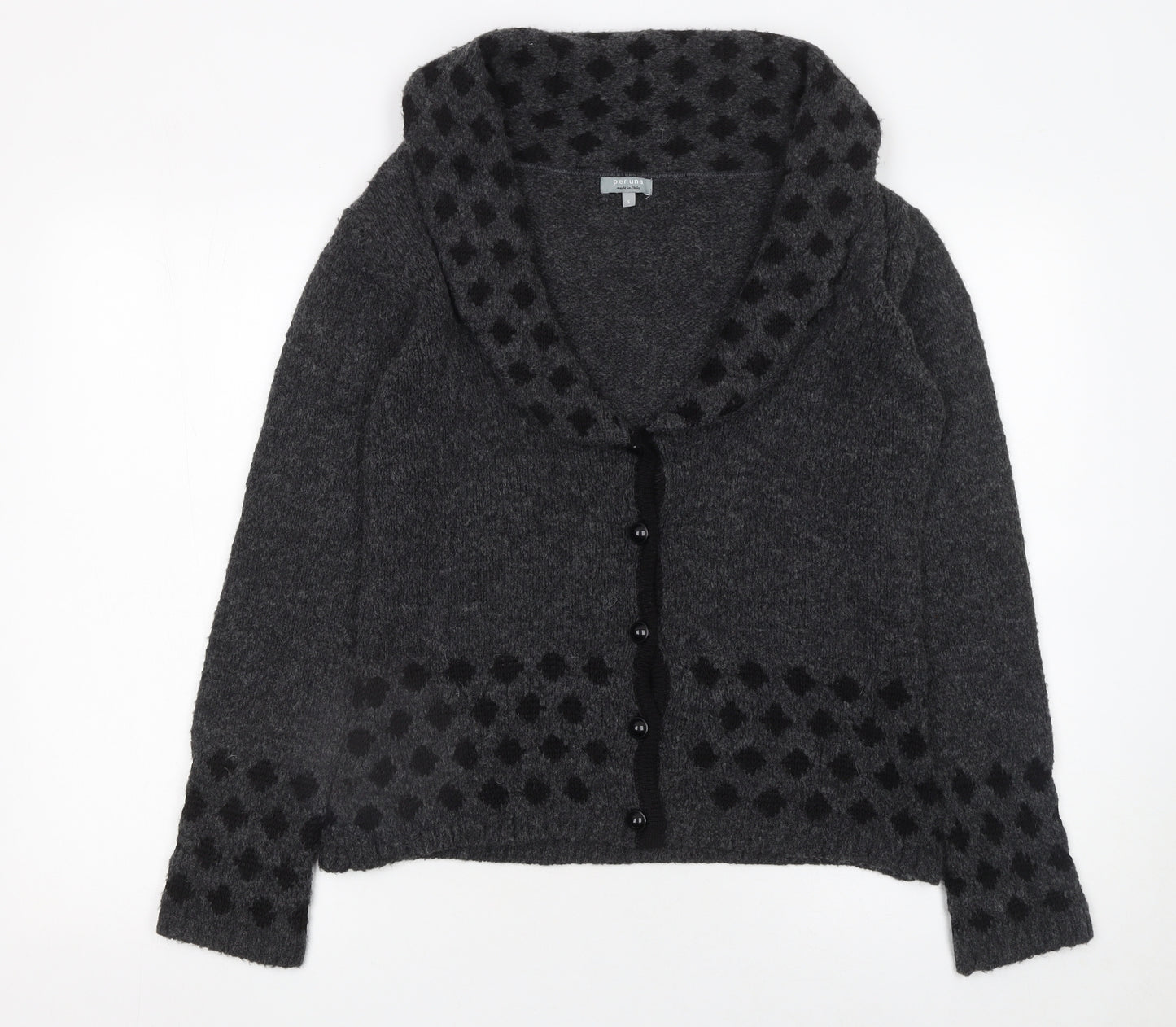 Marks and Spencer Per Una Women’s Grey Wool Blend Cowl Neck Cardigan Size S