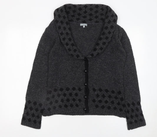 Marks and Spencer Per Una Women’s Grey Wool Blend Cowl Neck Cardigan Size S