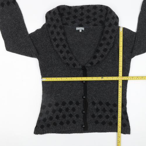 Marks and Spencer Per Una Women’s Grey Wool Blend Cowl Neck Cardigan Size S