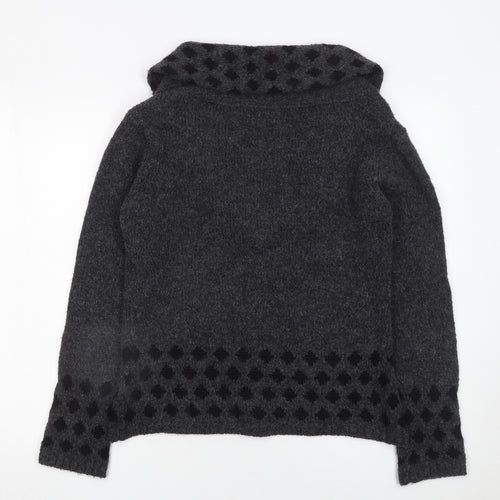 Marks and Spencer Per Una Women’s Grey Wool Blend Cowl Neck Cardigan Size S