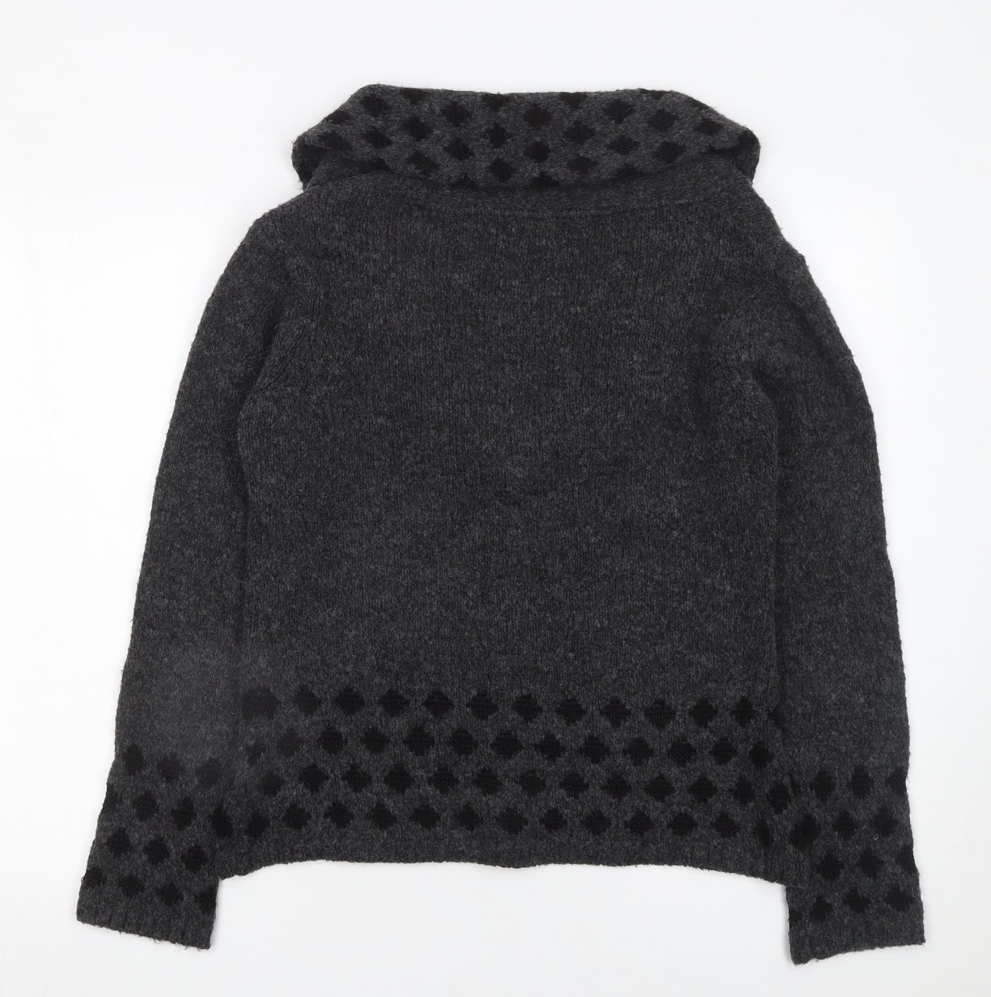 Marks and Spencer Per Una Women’s Grey Wool Blend Cowl Neck Cardigan Size S