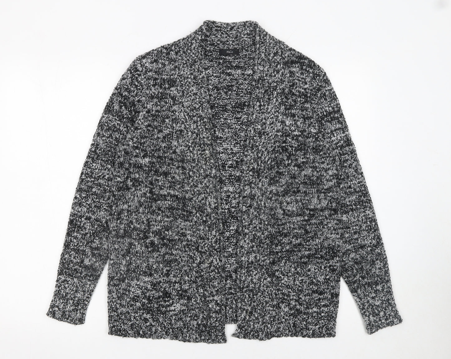 M&Co Women's Grey Chunky Knit Long Sleeve Cardigan Size 12