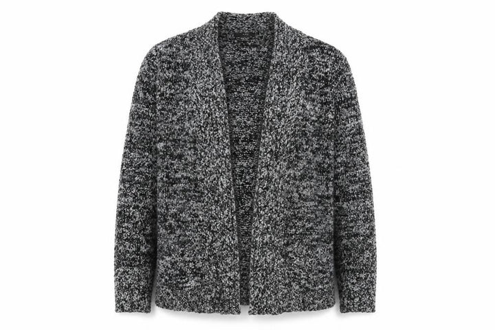 M&Co Women's Grey Chunky Knit Long Sleeve Cardigan Size 12