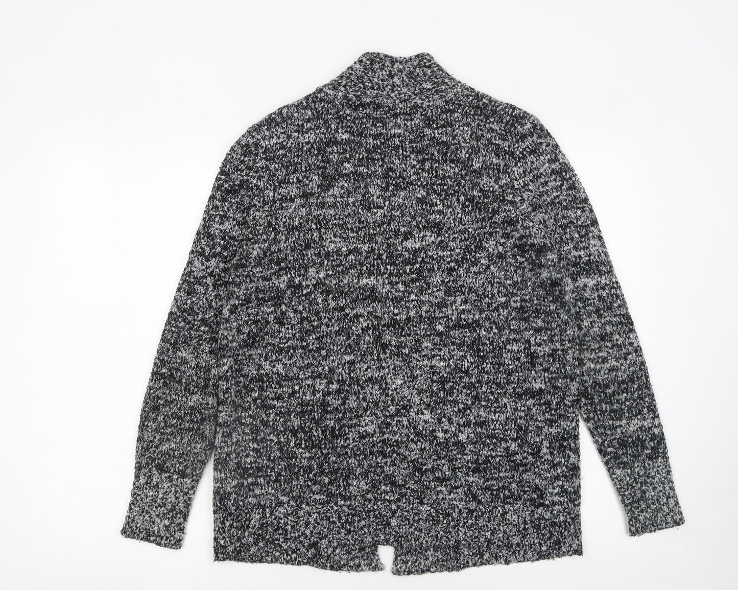 M&Co Women's Grey Chunky Knit Long Sleeve Cardigan Size 12
