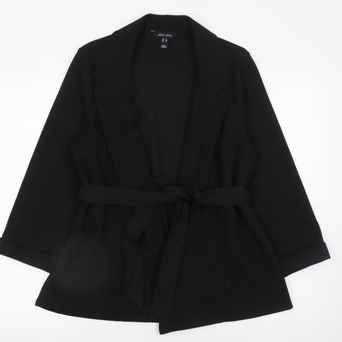 New Look Women's Black Belted Suit Jacket UK 10 Polyester Blend