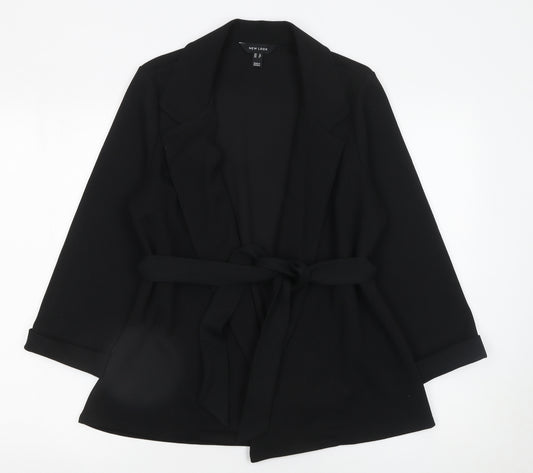 New Look Women's Black Belted Suit Jacket UK 10 Polyester Blend