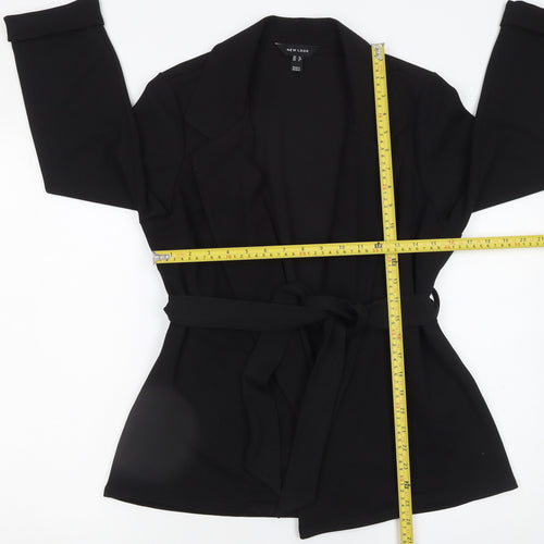 New Look Women's Black Belted Suit Jacket UK 10 Polyester Blend