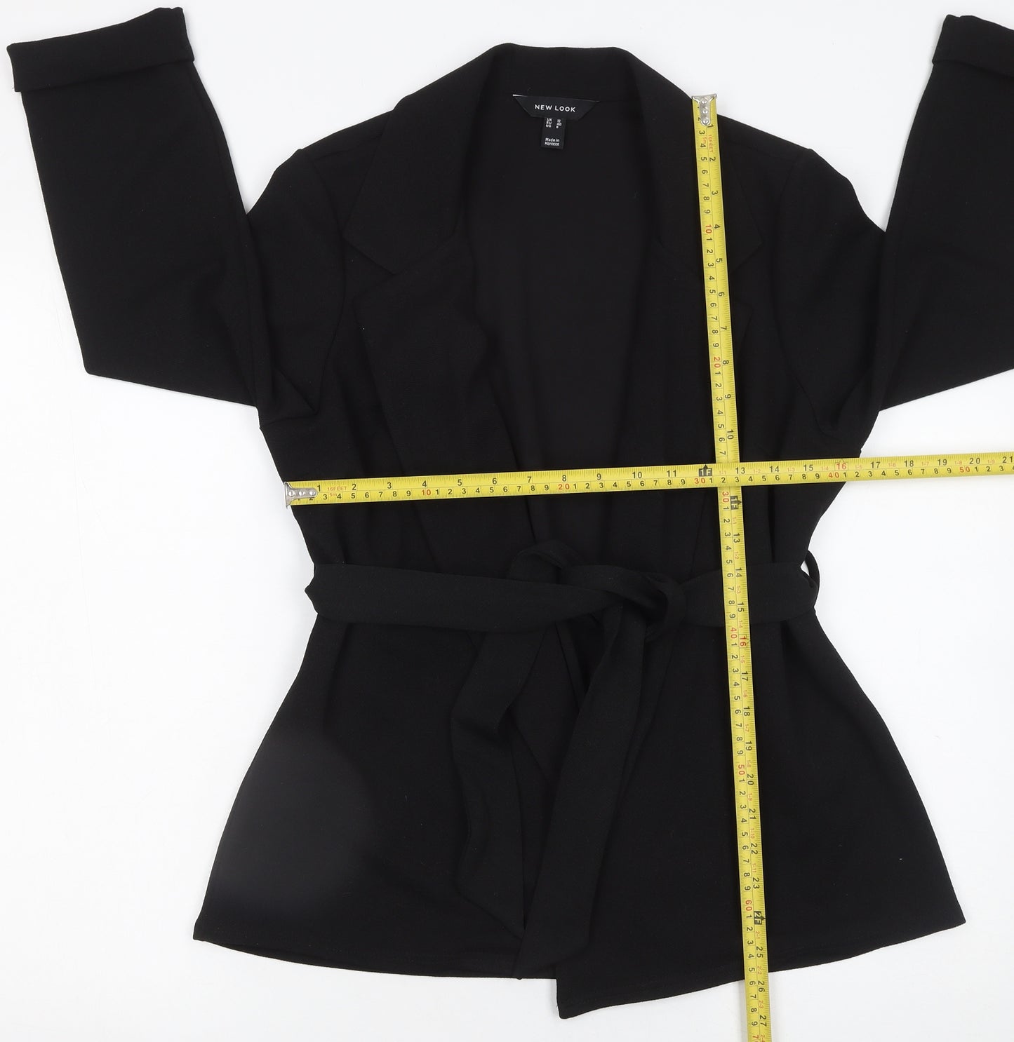 New Look Women's Black Belted Suit Jacket UK 10 Polyester Blend