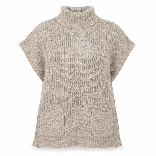 Originals Knitwear Women Beige Roll Neck Chunky Tunic Jumper S