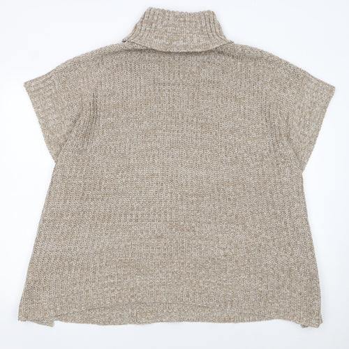 Originals Knitwear Women Beige Roll Neck Chunky Tunic Jumper S