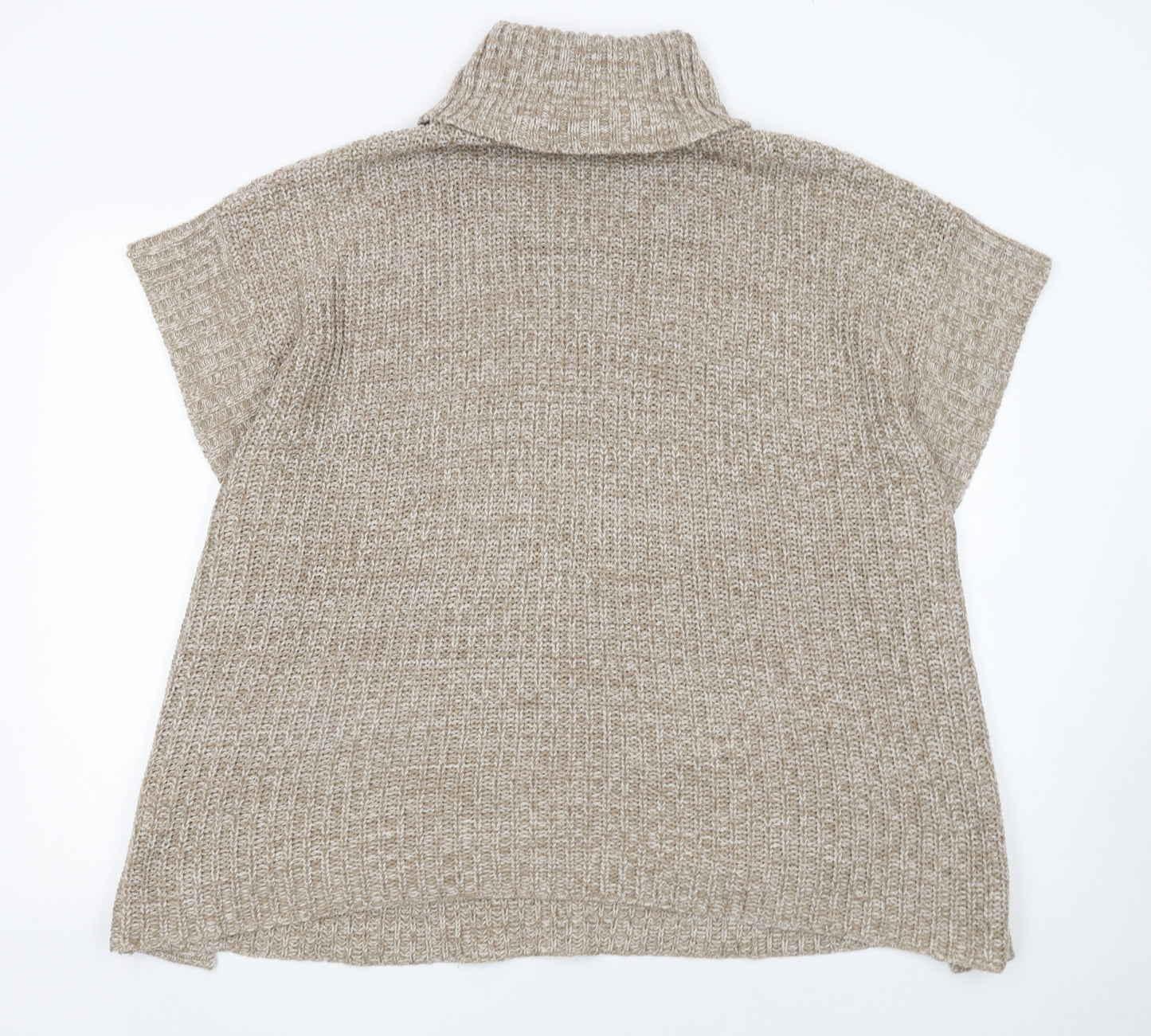 Originals Knitwear Women Beige Roll Neck Chunky Tunic Jumper S