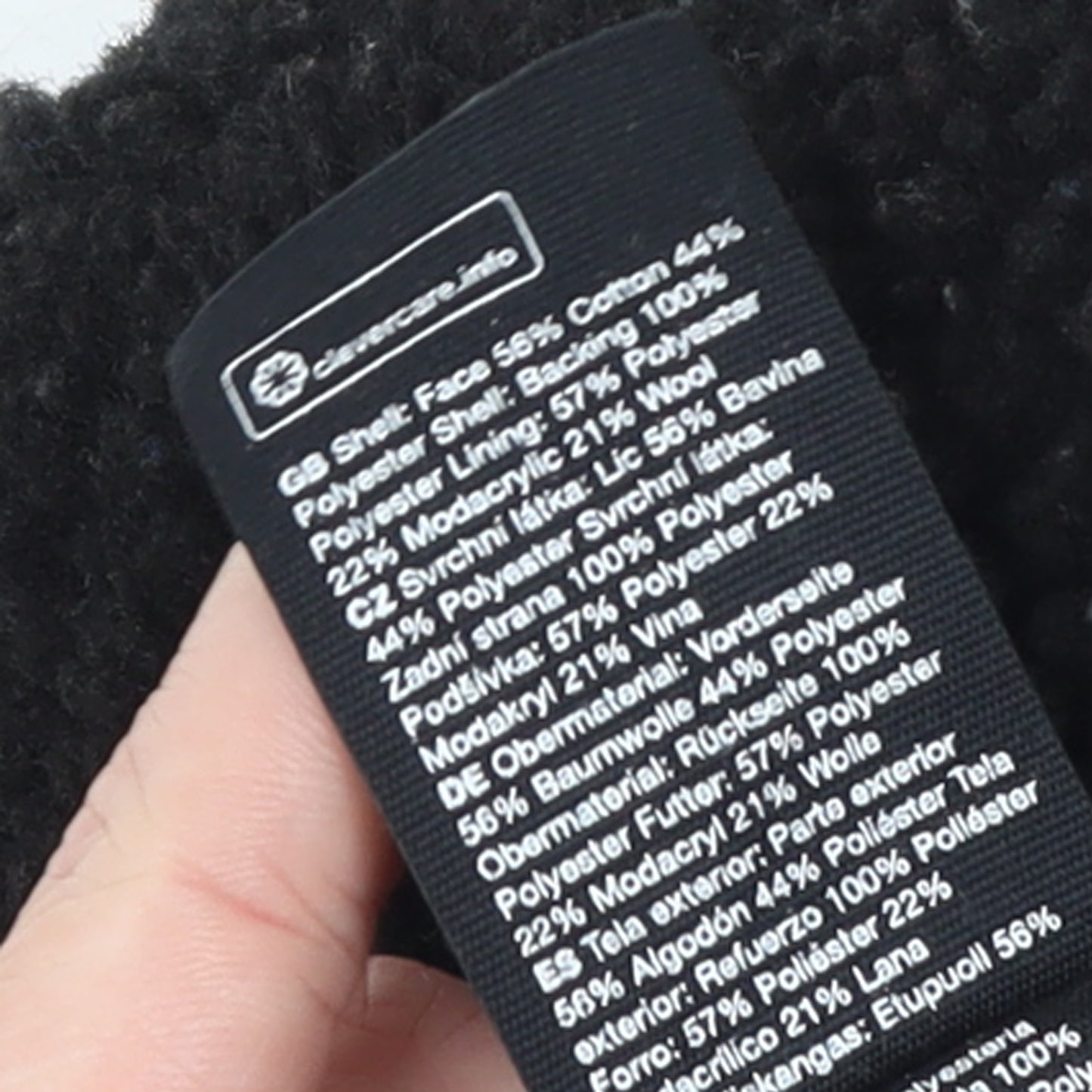 & Other Stories Women's Black XS Bomber Jacket with Shearling Collar