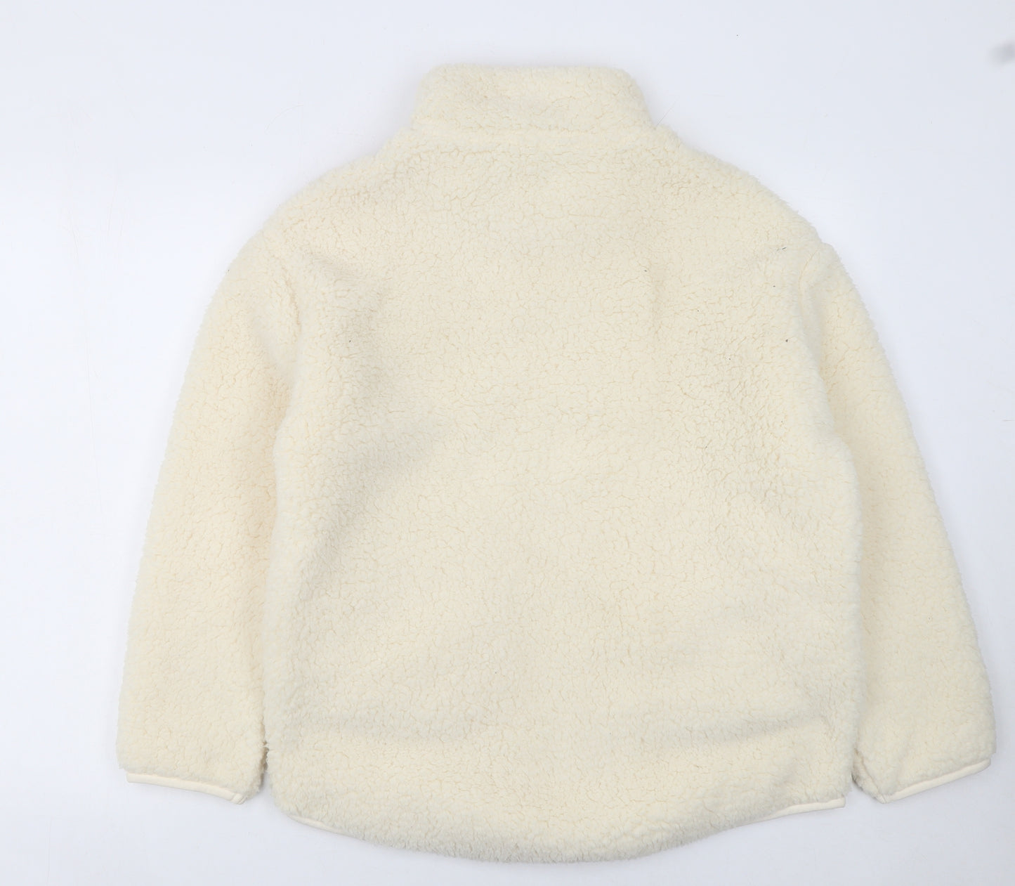 George Women Ivory Fleece High Neck Zip Top Nightshirt Size 8-10