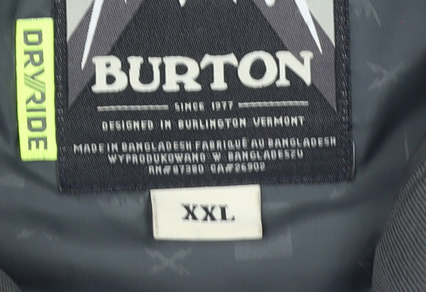 Burton Men’s Black 2XL Hooded Waterproof Parka Jacket