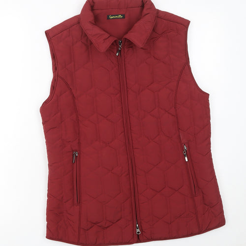 Grenouille Women's Red Quilted Lined Sleeveless Waistcoat Size 10