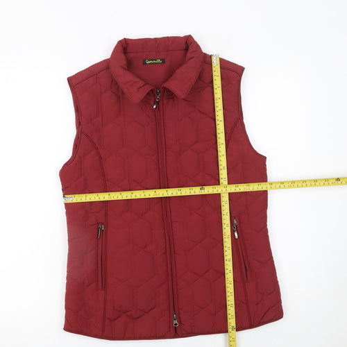 Grenouille Women's Red Quilted Lined Sleeveless Waistcoat Size 10