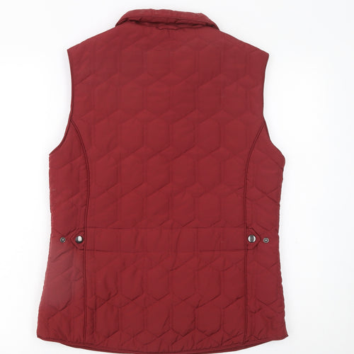 Grenouille Women's Red Quilted Lined Sleeveless Waistcoat Size 10