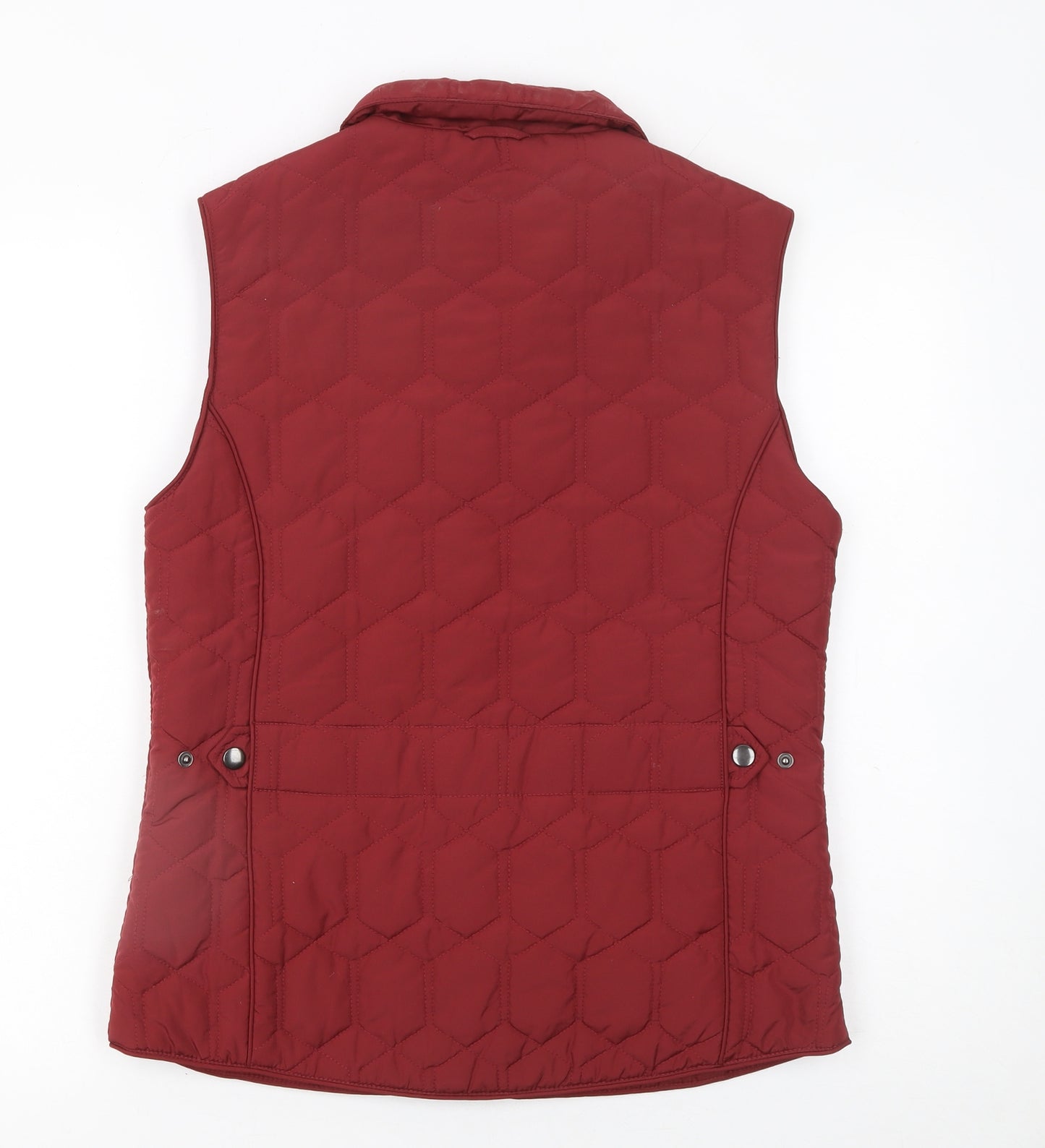 Grenouille Women's Red Quilted Lined Sleeveless Waistcoat Size 10