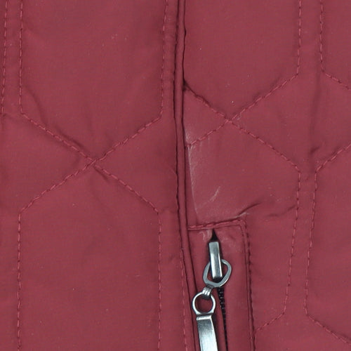 Grenouille Women's Red Quilted Lined Sleeveless Waistcoat Size 10